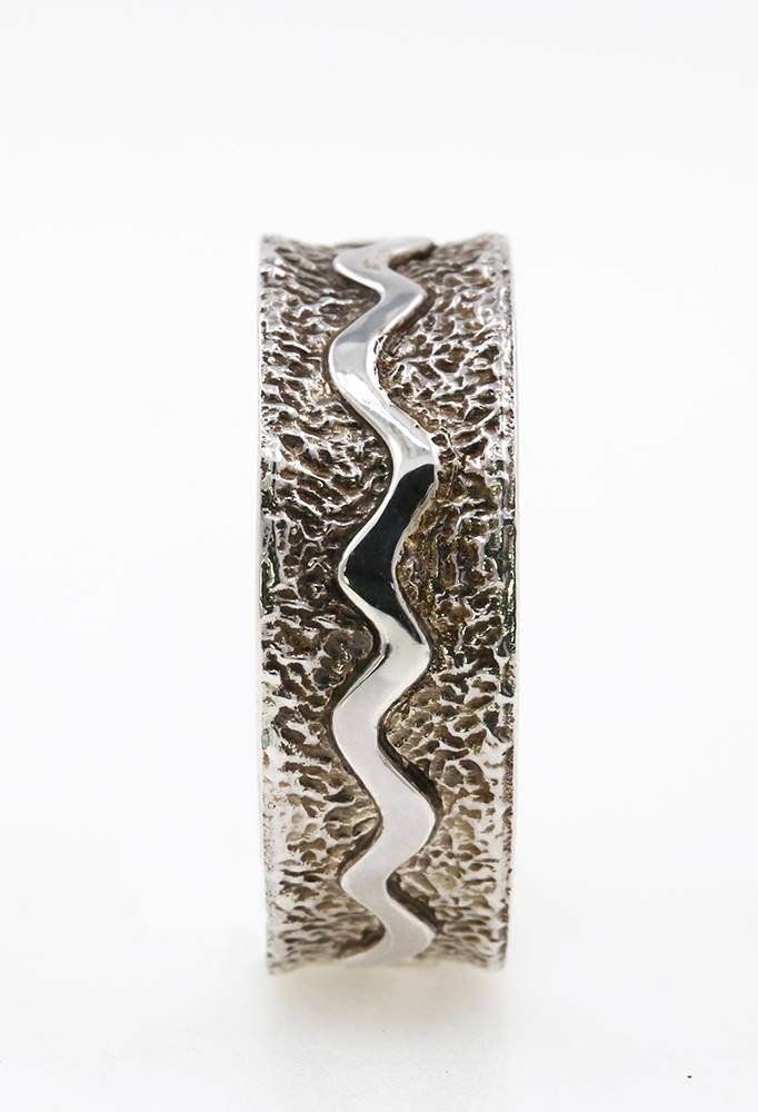 Das Leben ist ein Fluss: Handgemachter Ring aus 925er Silber