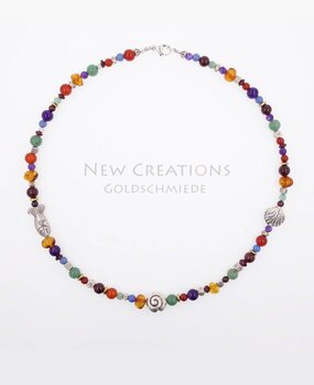 Halskette Schnecke, Fisch, Muschel, Variante grün Halskette Schnecke, Fisch, Muschel, Variante grün