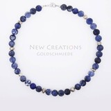 Halskette Sodalith-Kugeln mit Silberelementen Halskette Sodalith-Kugeln mit Silberelementen