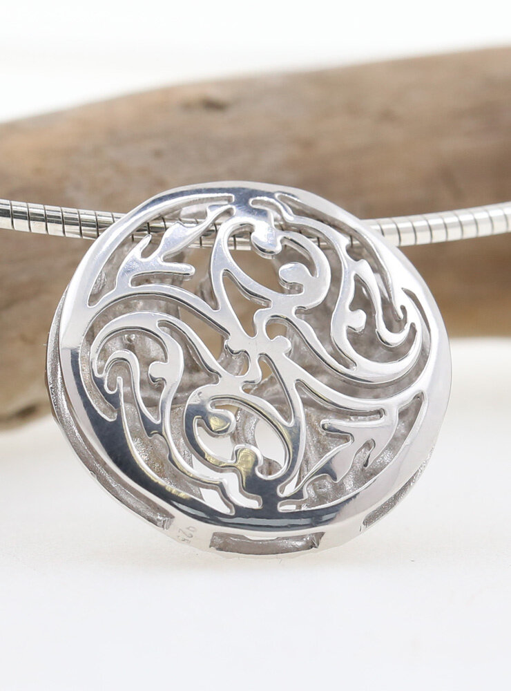 Tanz der Kraniche: Anhänger aus 925er Silber, rhodiniert Variante 1 Tanz der Kraniche: Anhänger aus 925er Silber, rhodiniert Variante 1