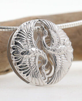 Anhänger "Tanz der Kraniche" Silber Variante 1 Anhänger "Tanz der Kraniche" Silber Variante 1