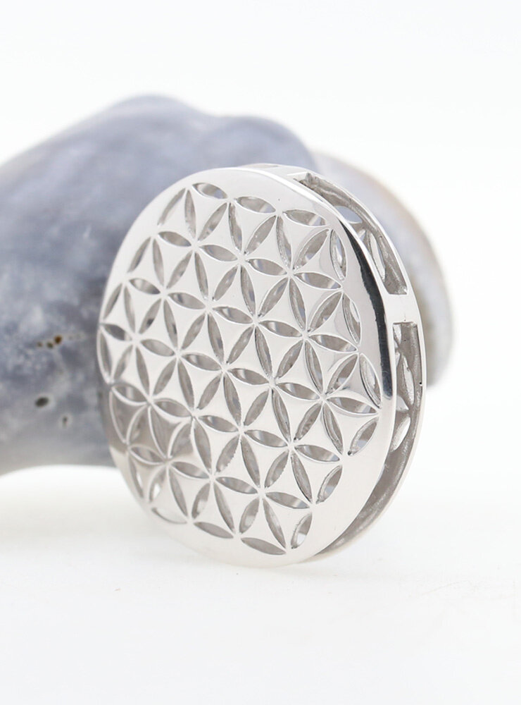 Blume des Lebens 2: Anhänger aus 925er Silber rhodiniert