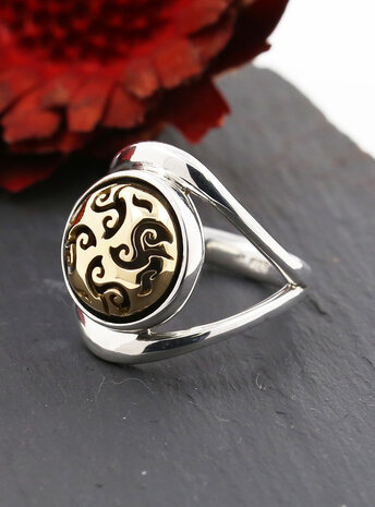 Casablanca: Ring aus 925er Silber und 750er Gelbgold - New Creations