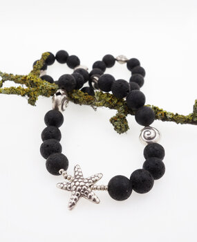 Halskette Lavastein  Seestern Halskette Lavastein  Seestern