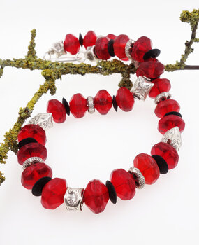 Halskette Glasperlen Silber Halskette Glasperlen Silber