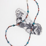 Halskette Hämatit, Türkis, Carneol, Silber Halskette Hämatit, Türkis, Carneol, Silber