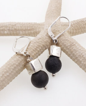 Ohrringe Lava Silberwürfel