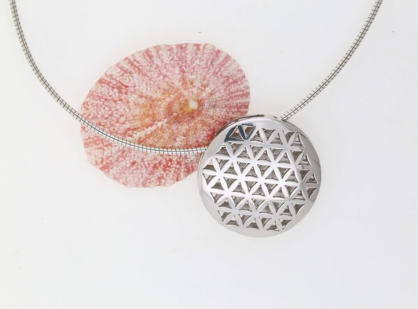 Blume des Lebens 1: Anhänger aus 925er Silber rhodiniert Blume des Lebens 1: Anhänger aus 925er Silber rhodiniert