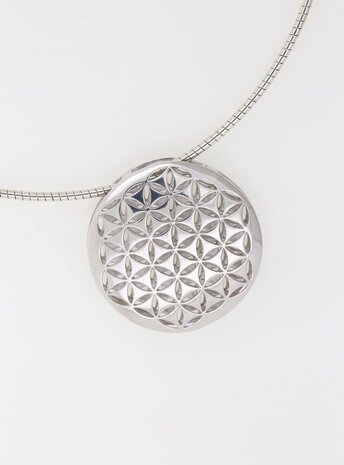 Blume des Lebens 2: Anhänger aus 925er Silber rhodiniert