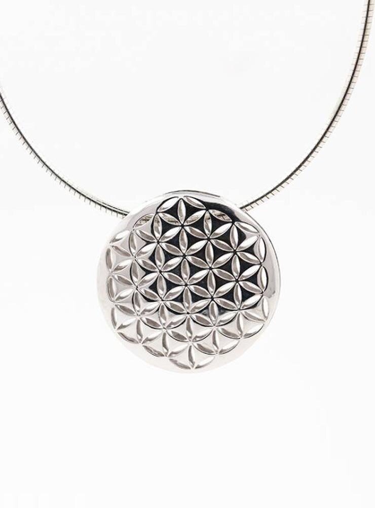 Blume des Lebens 2: Anhänger aus 925er Silber rhodiniert