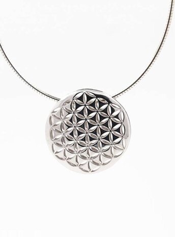 Blume des Lebens 2: Anhänger aus 925er Silber rhodiniert
