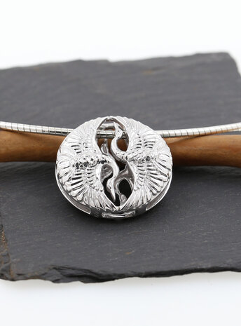 Tanz der Kraniche: Anhänger aus 925er Silber, rhodiniert Variante 2 Tanz der Kraniche: Anhänger aus 925er Silber, rhodiniert Variante 2