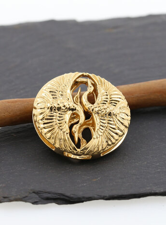 Tanz der Kraniche: Anhänger aus 925er Silber vergoldet Variante 2 Tanz der Kraniche: Anhänger aus 925er Silber vergoldet Variante 2