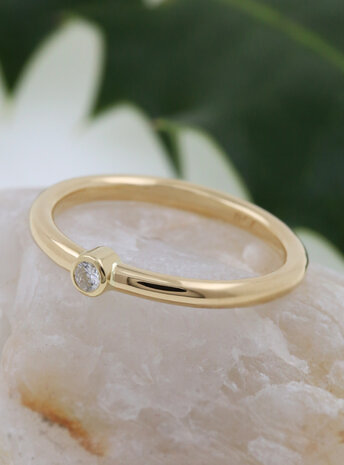 Ringlein 1: Ring aus 750er Gold und Diamant Ringlein 1: Ring aus 750er Gold und Diamant