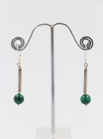 Ohrringe aus Malachit und Silber