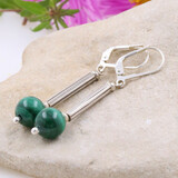 Ohrringe Malachit, Silber Ohrringe Malachit, Silber