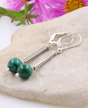 Ohrringe Malachit, Silber