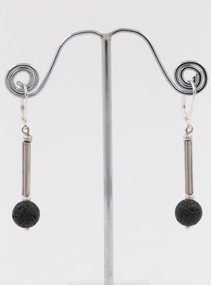 Ohrringe aus Lava und Silber Ohrringe aus Lava und Silber
