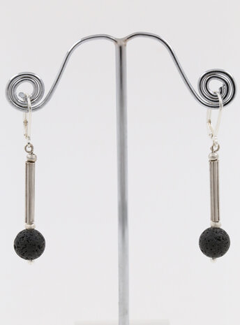 Ohrringe aus Lava und Silber Ohrringe aus Lava und Silber