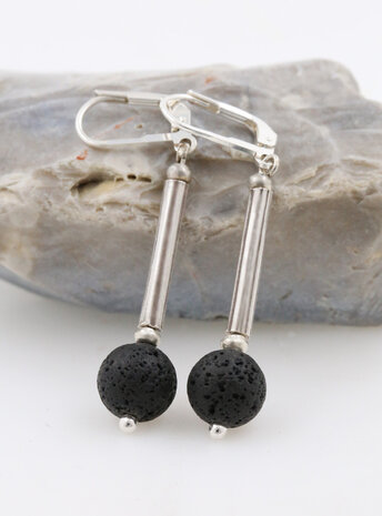 Ohrringe aus Lava und Silber Ohrringe aus Lava und Silber