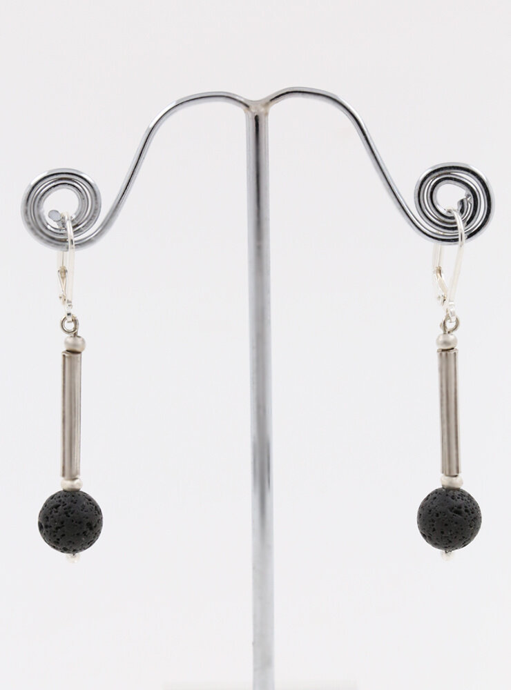 Ohrringe aus Lava und Silber Ohrringe aus Lava und Silber