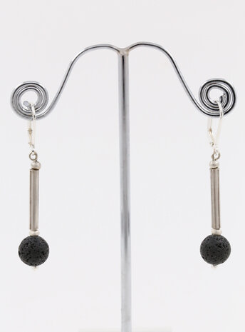 Ohrringe aus Lava und Silber Ohrringe aus Lava und Silber