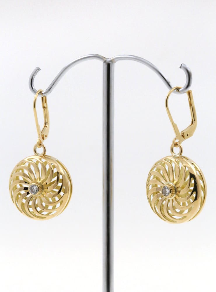 Rügen-Ohrringe aus 750er Gelbgold und Diamant