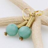 Ohrringe Grüner Mondstein, Messing, Doublé Ohrringe Grüner Mondstein, Messing, Doublé