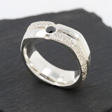 Ring Square Dance Silber, schwarzer Diamant Ring Square Dance Silber, schwarzer Diamant