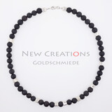 Halskette Lava mit Silberwürfeln, klein Halskette Lava mit Silberwürfeln, klein