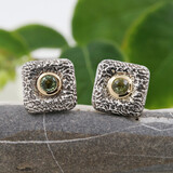 Manschettenknöpfe Quadrat Bicolor Peridot