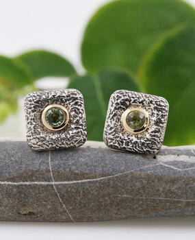 Manschettenknöpfe Quadrat Bicolor Peridot Manschettenknöpfe Quadrat Bicolor Peridot