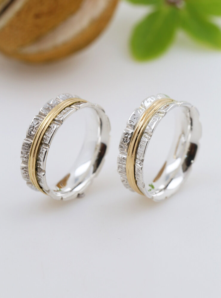 Bond: Ehering aus 925er Silber und 750er Gold