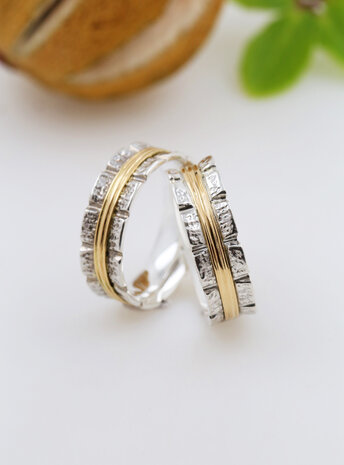 Bond: Ehering aus 925er Silber und 750er Gold