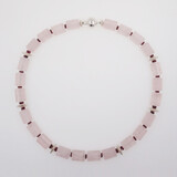 Halskette Rosenquarz Granat Silber Halskette Rosenquarz Granat Silber