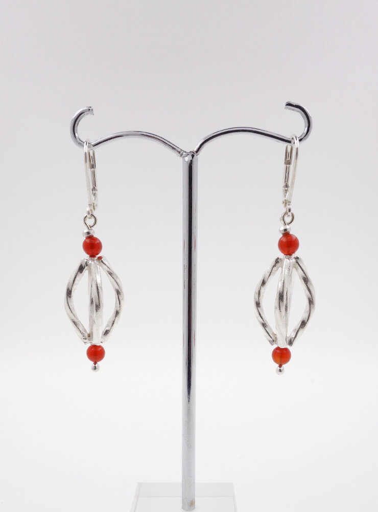 Ohrringe aus Carneol und Silber Ohrringe aus Carneol und Silber