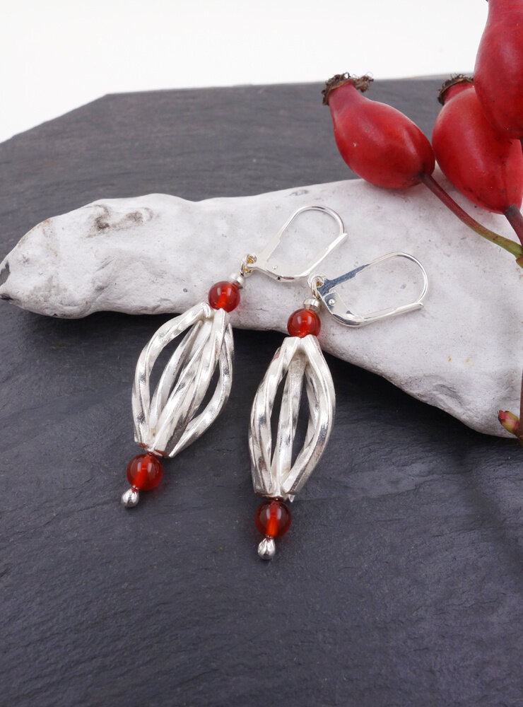 Ohrringe aus Carneol und Silber Ohrringe aus Carneol und Silber