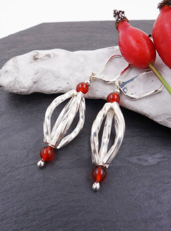 Ohrringe aus Carneol und Silber Ohrringe aus Carneol und Silber