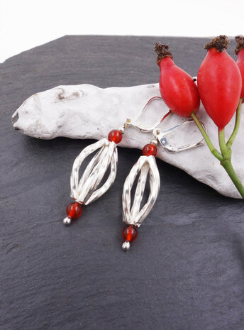 Ohrringe aus Carneol und Silber Ohrringe aus Carneol und Silber