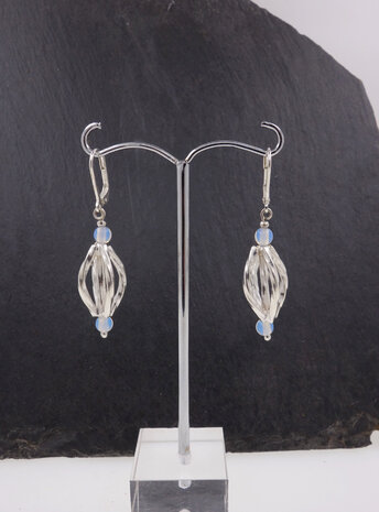 Ohrringe aus Opalglas und 925er Silber