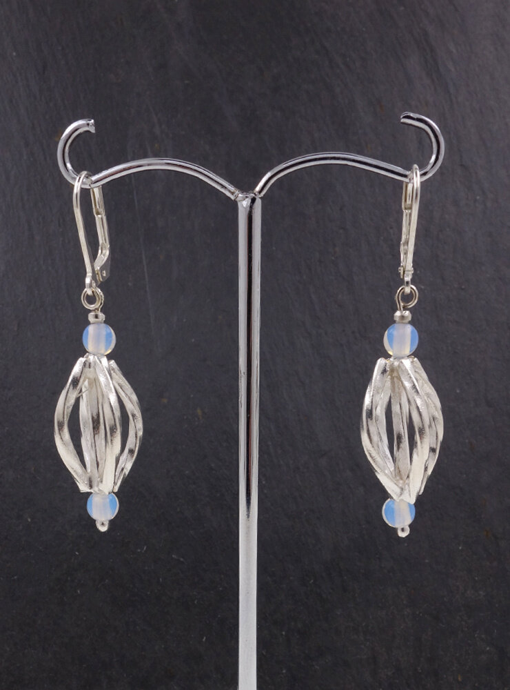 Ohrringe aus Opalglas und 925er Silber
