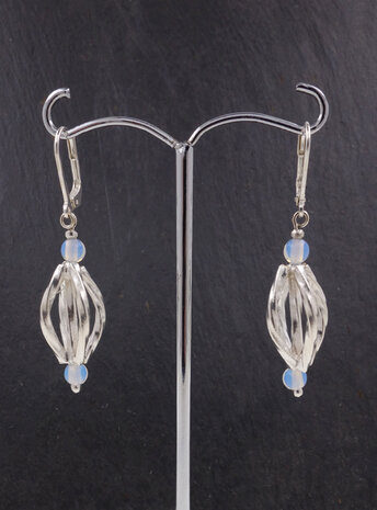 Ohrringe aus Opalglas und 925er Silber