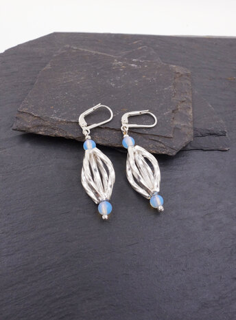 Ohrringe aus Opalglas und 925er Silber