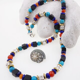 Halskette Türkis Onyx Carneol Lapis Messing Silber Halskette Türkis Onyx Carneol Lapis Messing Silber