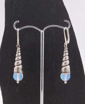 Ohrringe Opalglas Silber