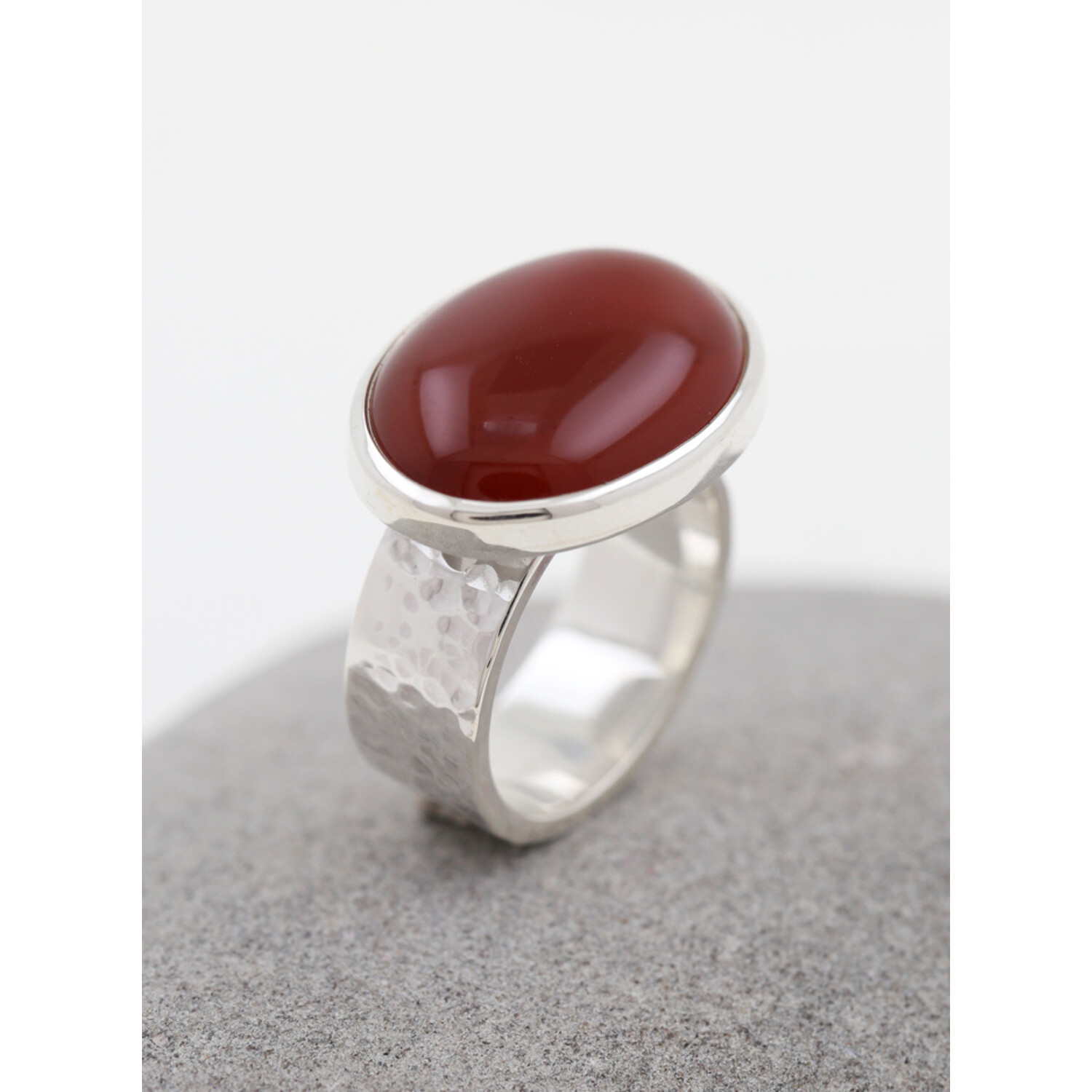 Unique Gems Karneol Anhänger 925 Silber - Echter 8.8 Karat Tropfen Jugendstil