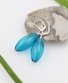 Ohrringe Glas Silber