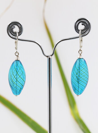 Ohrringe aus mundgeblasenem Glas und Silber