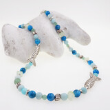 Halskette Apatit Amazonit Aventurin Prehnit Silber Halskette Apatit Amazonit Aventurin Prehnit Silber