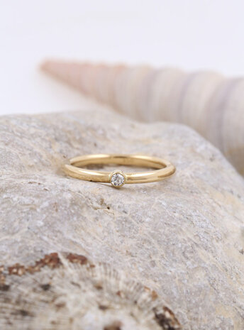 Ringlein 1: Ring aus 750er Gold und Diamant Ringlein 1: Ring aus 750er Gold und Diamant